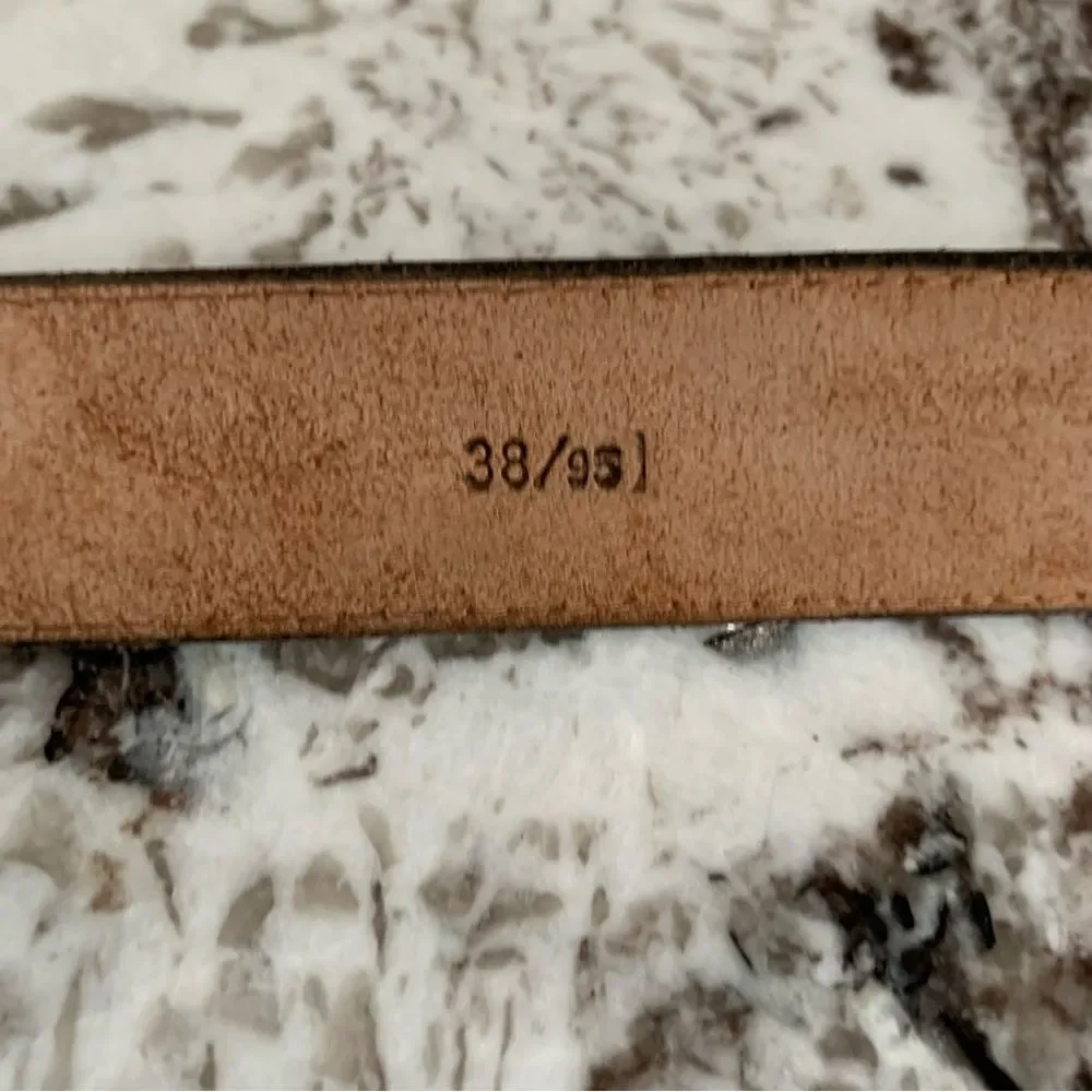 Oil Tanned Cowhide Belt - Decorative Repeated X Design - 38 Western Cowboy
